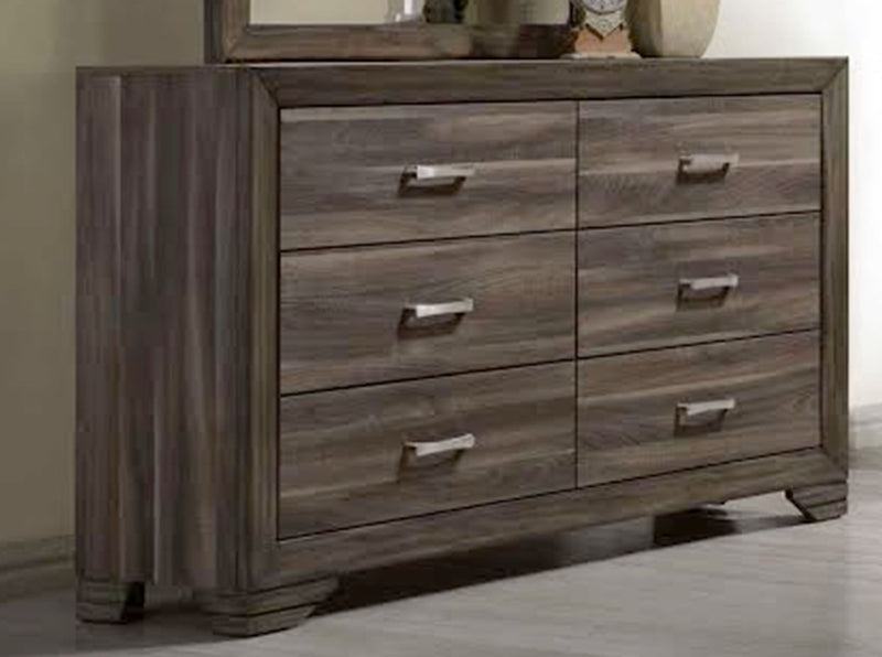 Six Drawer Dresser - Antique Brown / Gray