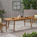 Placidity - Outdoor Expandable Dining Table With Slatted Tabletop And Tapered Legs