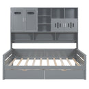 Daybed With All-In-One Cabinet And Shelf