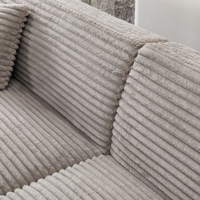 Modern Comfortable Cloud Sofa, Soft Plush Corduroy With Square Armrests