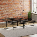 Metal Mattress Foundation Bed Frame, Queen Size Bed Base, Bedroom Furniture, Black