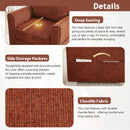 360° Swivel Accent Barrel Armchair With Side Pockets, Compact Design