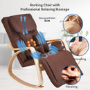 Comfortable Relax Rocking Chair With Full Massage Function Cotton Fabric Air Pressure - Brown