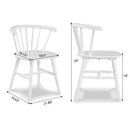 Edo - 5 Piece Dining Set, Trestle Dining Table With 4 Windsor Chairs - White