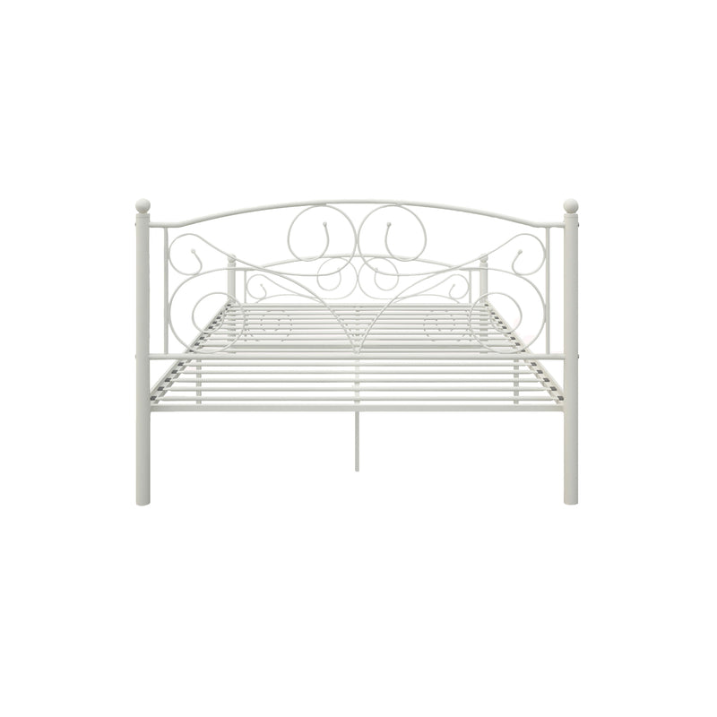 Full With Metal Frame Bed - White