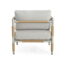 Oriana - Aluminum Outdoor Patio Armchair With Thick Cushions - Light Gray