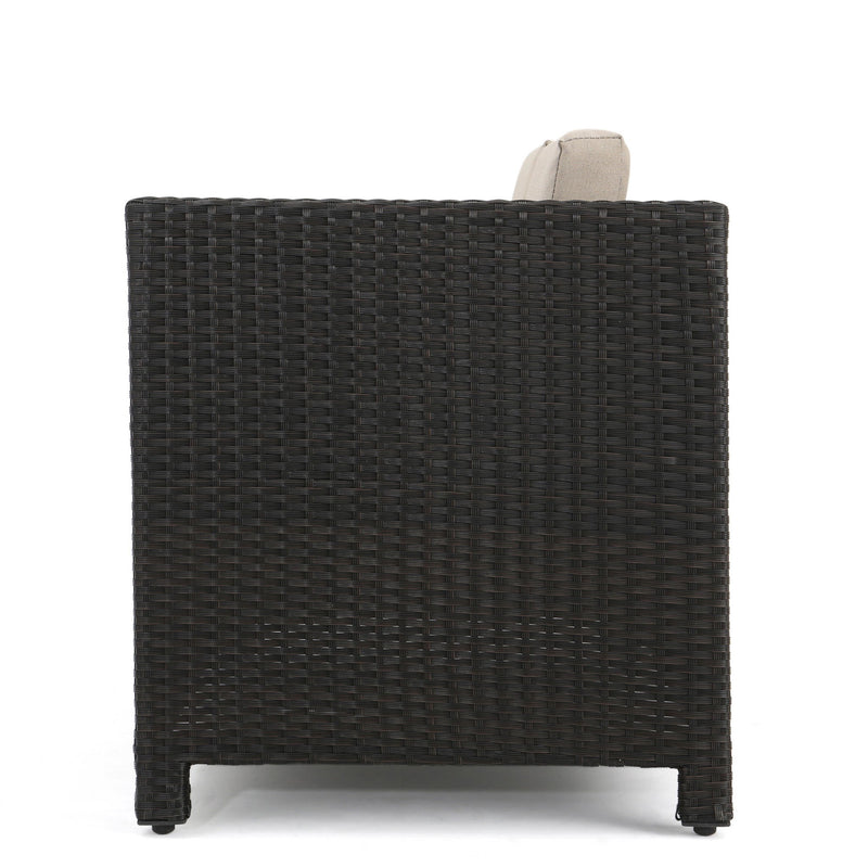 Puerta - Loveseat Outdoor Seating With Water Resistant Cushions - Dark Brown