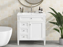 Bathroom Vanity With Top Sink, Modern Bathroom Storage Cabinet With 2 Drawers And A Tip-Out Drawer