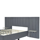 Upholstered Platform Bed With Big Headboard