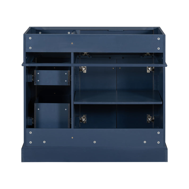 Vanity Without Basin Sink, Frame Bathroom Storage Cabinet, Freestanding Vanity With 3 Drawers & Adjustable Shelf
