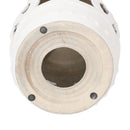 Elegant Glazed Ceramic Drum Stool Indoor / Outdoor Side Table Accent Garden Stool - White