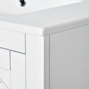 Ceramic Sink Combo, Freestanding Vanity Set With 3 Drawers & Soft Closing Doors