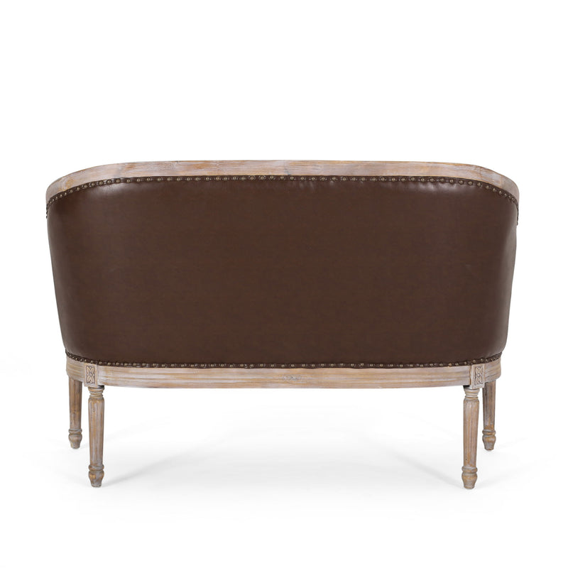 French Country Chesterfield Style Tufted Loveseat