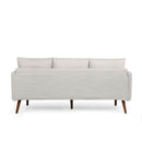 Diaphanous - Upholstered 3 Seater Sofa With 2 Accent Pillows And Wood Legs