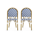 Chic French Bistro Chair With Durable Rattan And Aluminum Frame