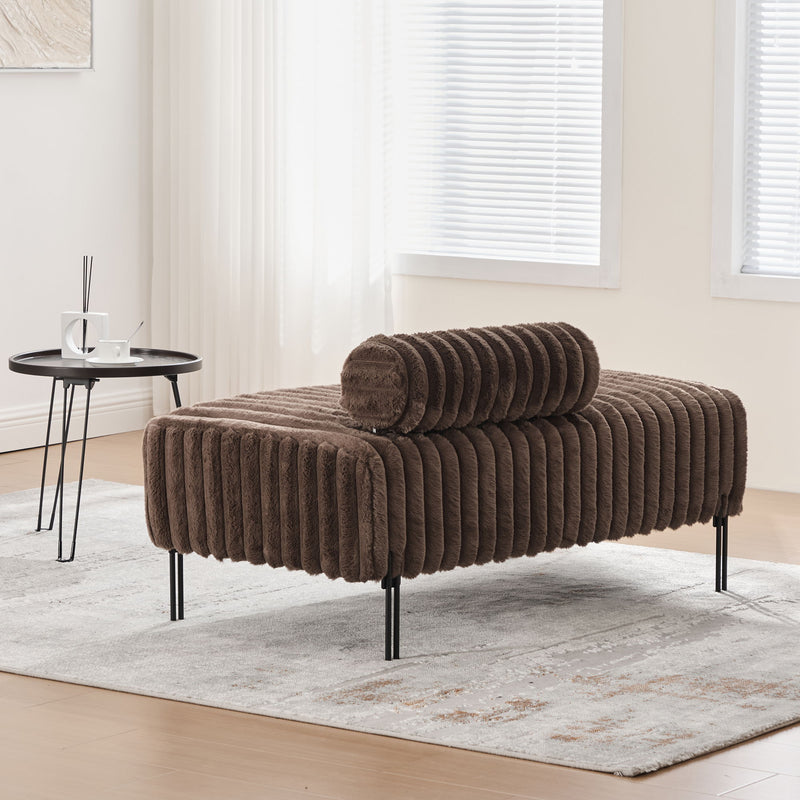 Mini Loveseat With Adjustable Backrest - Brown