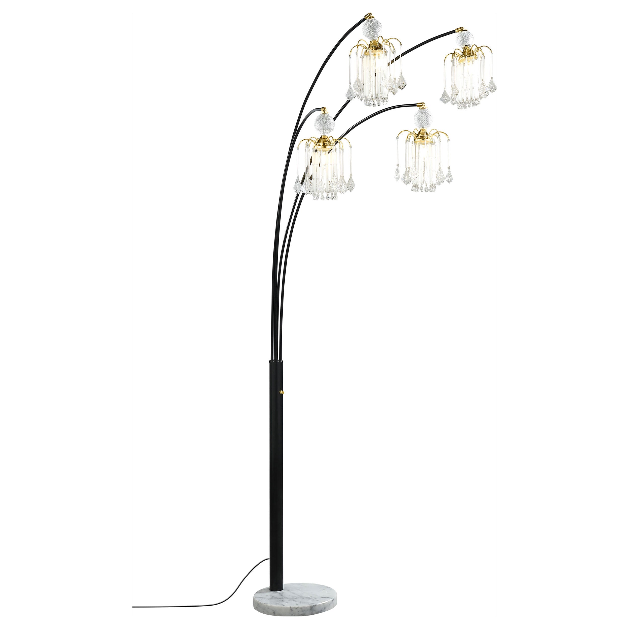 Maisel 91-inch Hanging Crystal Arc Tree Floor Lamp Black — view 1