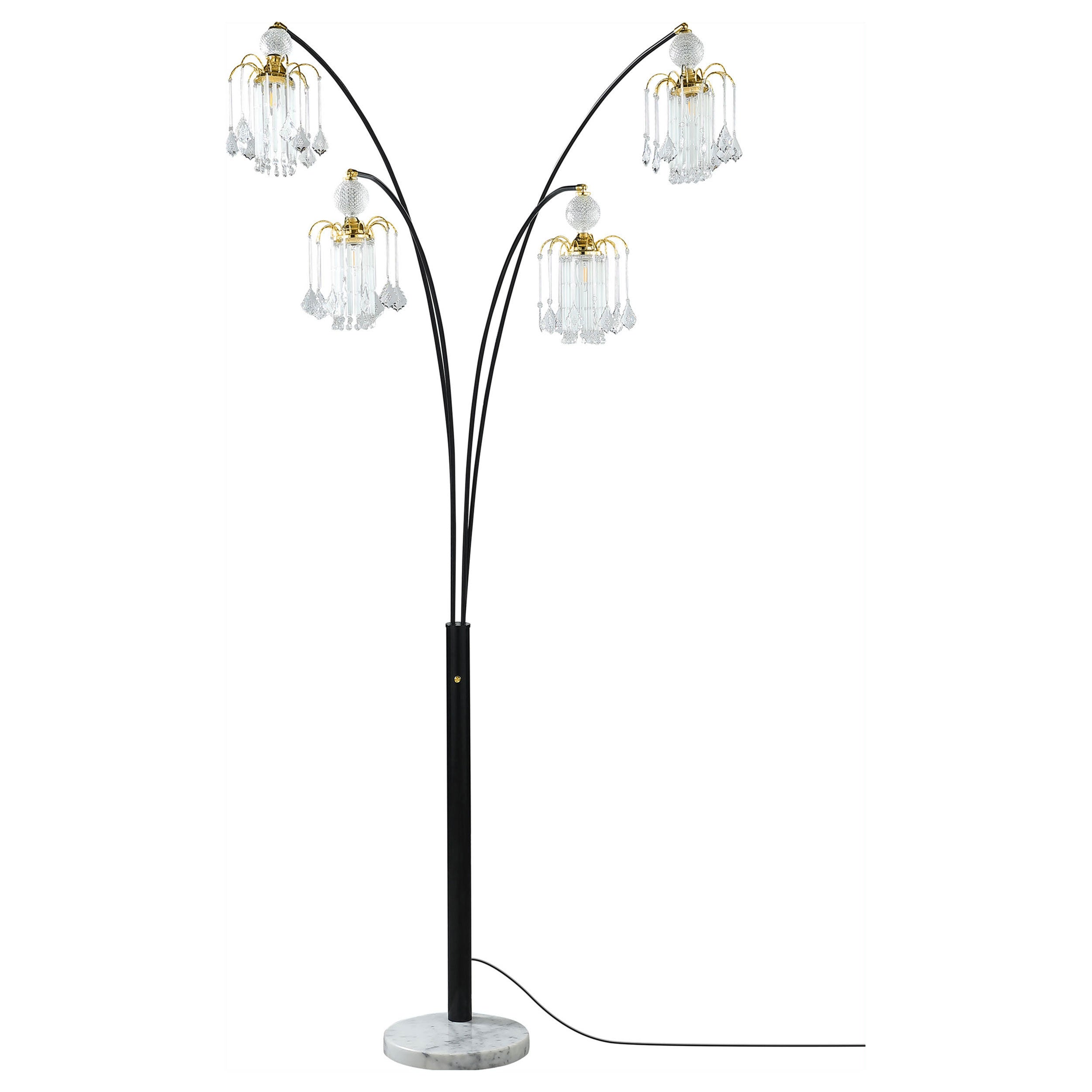 Maisel 91-inch Hanging Crystal Arc Tree Floor Lamp Black — view 3