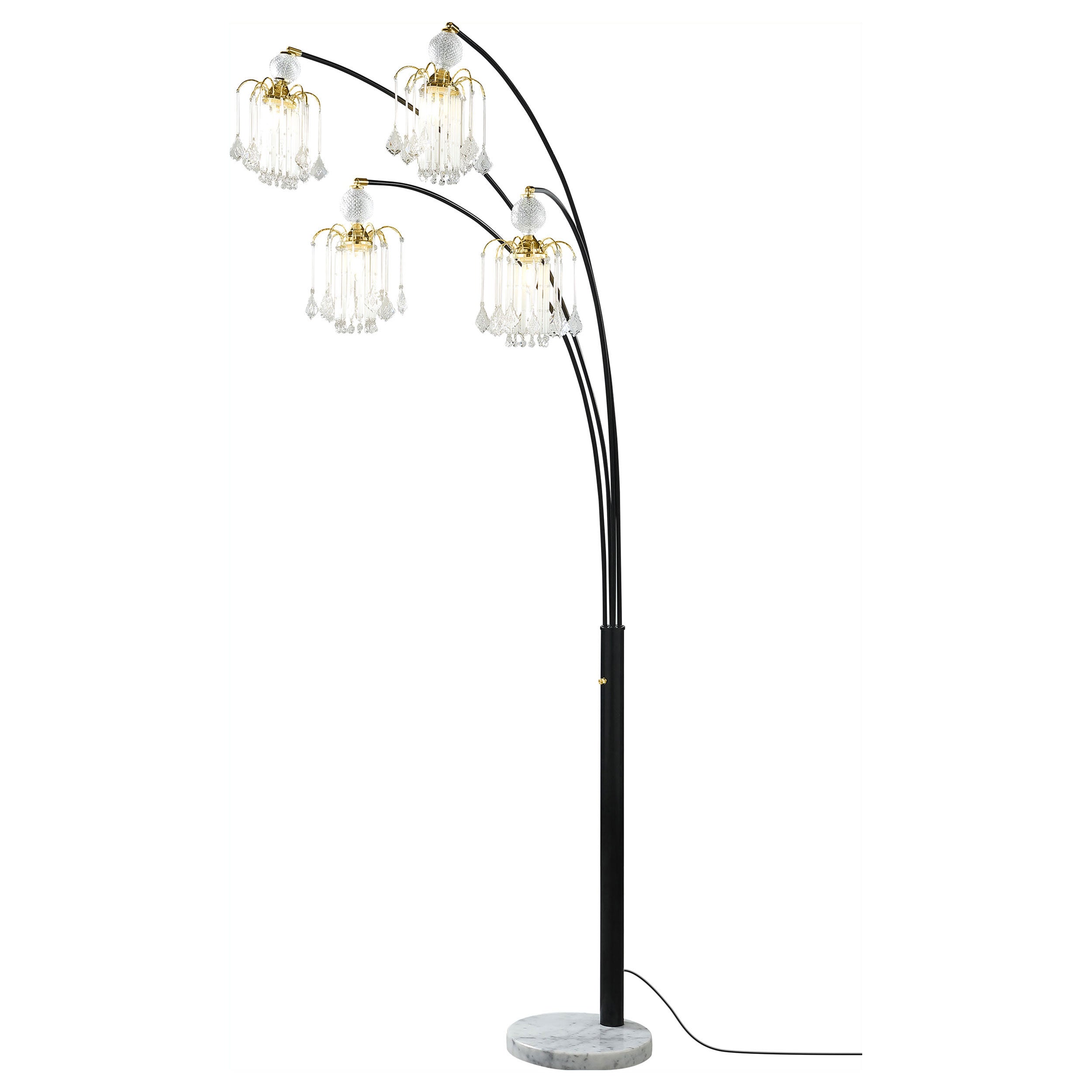 Maisel 91-inch Hanging Crystal Arc Tree Floor Lamp Black — view 4