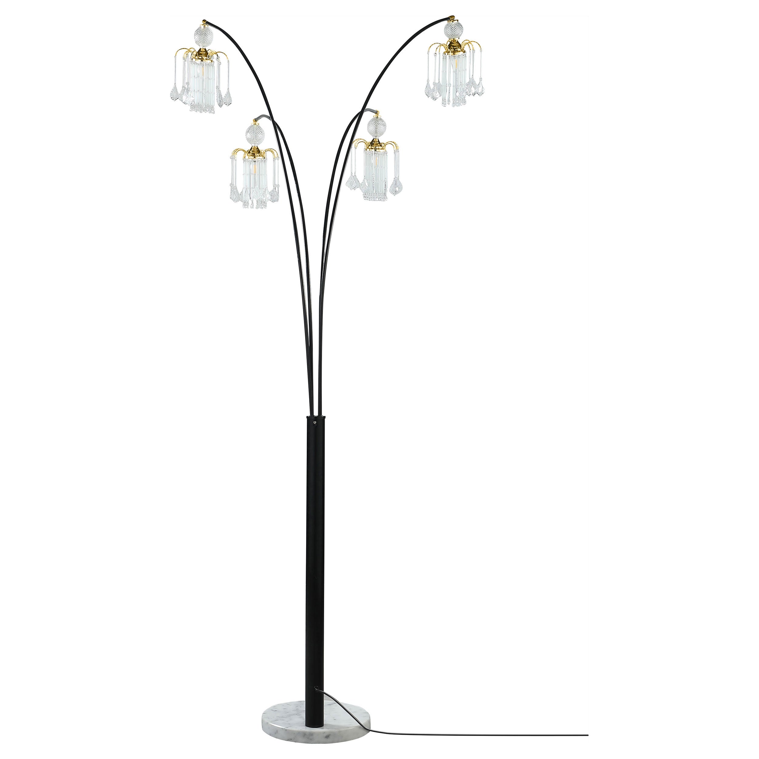Maisel 91-inch Hanging Crystal Arc Tree Floor Lamp Black — view 6