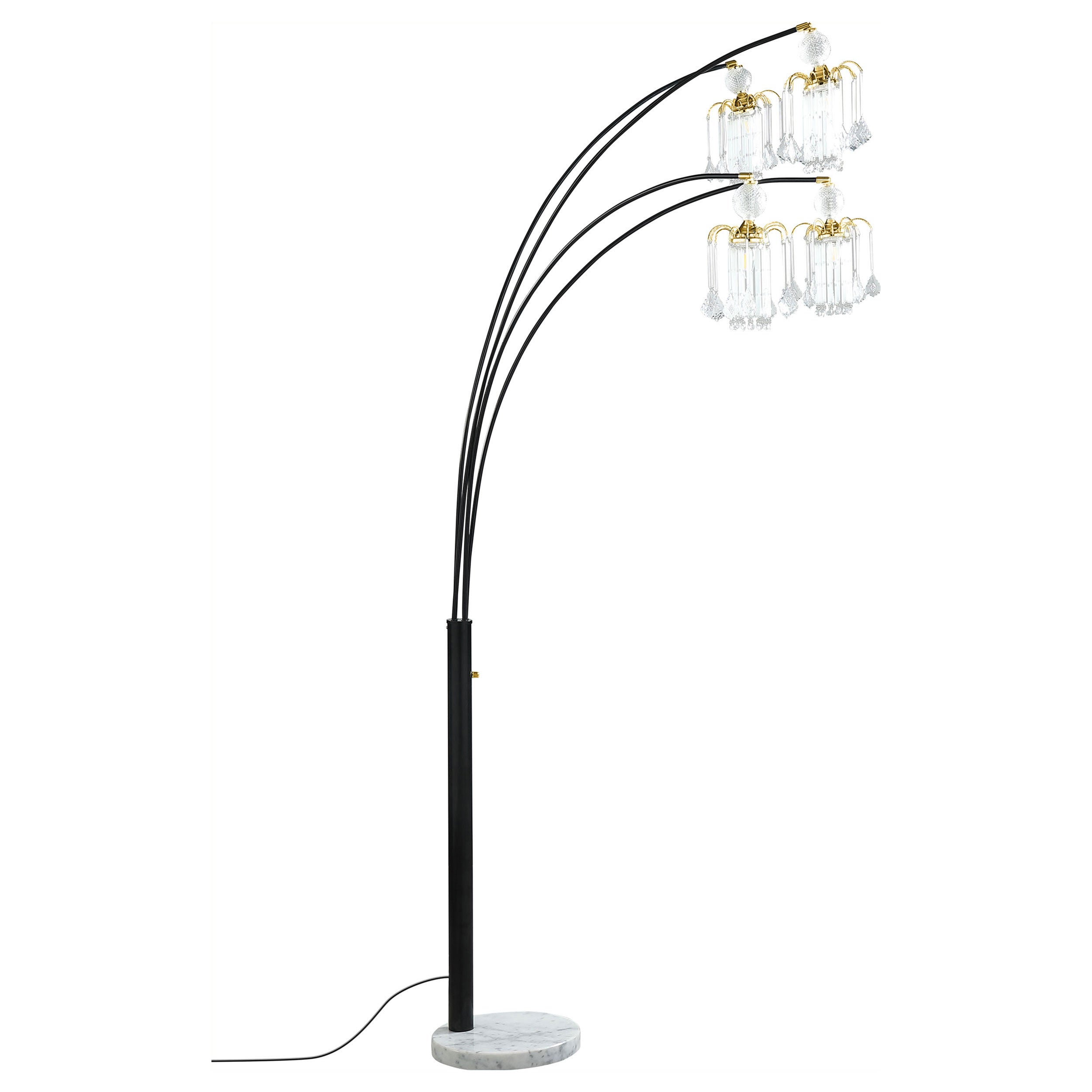 Maisel 91-inch Hanging Crystal Arc Tree Floor Lamp Black — view 7