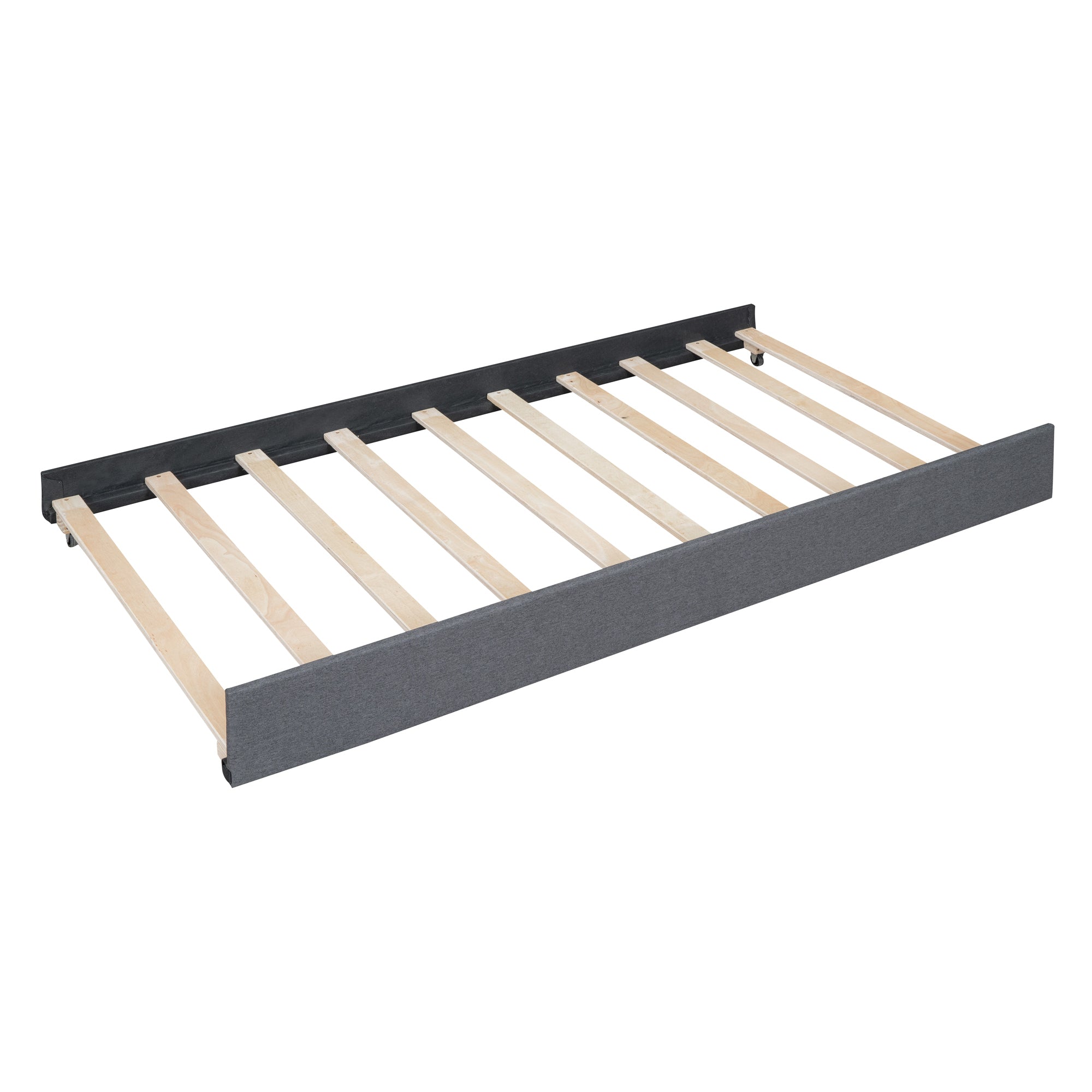 Full Size Upholstered Platform Bed with 2 Drawers and 1 Twin Size Trundle, Classic Headboard Design, Gray - Atlantic Fine Furniture Melbourne FL