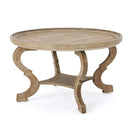 Elegant Coffee Table With Rimmed Top And Curved Design