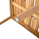 Creative Braided Acacia Wood Outdoor Dining Table And Chairs With Armrests (Set of 2) - Teak / White