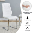 Table and chair set, modern and minimalist dining table. Imitation marble glass sticker desktop, stainless steel legs, stable and beautiful. Comfortable PU seats. DT-69