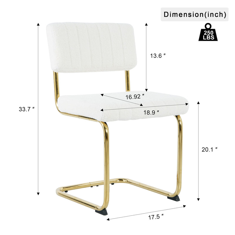 Modern Light Luxury Dining Chair With Metal Legs And Bow Design