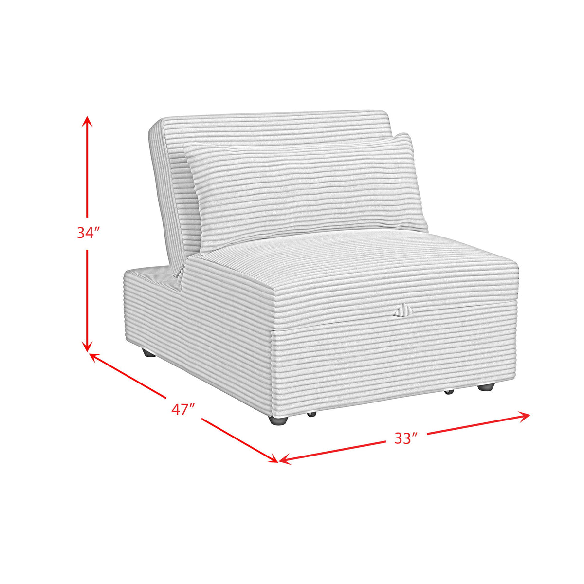 Pluto Chair With Kidney Pillow, Klik Klak And Pop Up in Coronado Gray by Elements International, view 2