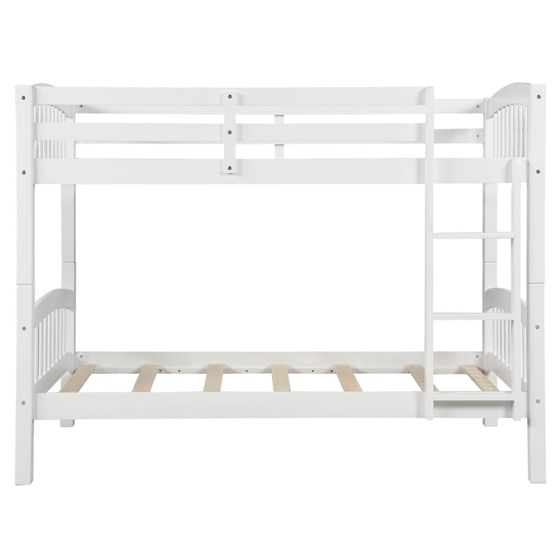 80.51" Twin Over Twin Bunk Bed With Ladder - White