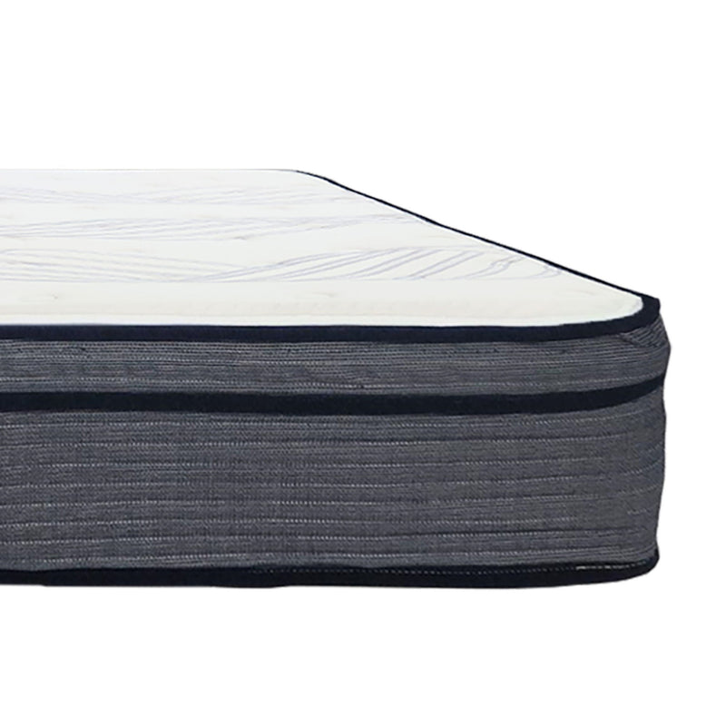 King Size Hybrid Plush Foam Mattress, Soft Polyester Knit Cover, Multi Layer Foam Mattress - White / Gray