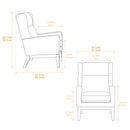 Wide Modern Accent Chair With Wood Legs For Living Room