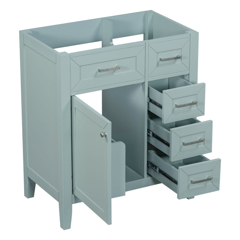30" Bathroom Vanity Without Sink, Cabinet Base Only, Bathroom Cabinet With Drawers - Green