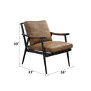 Anzan - Accent Chair - Berham Chestnut Top Grain Leather & Matt Iron Finish - Atlantic Fine Furniture Inc
