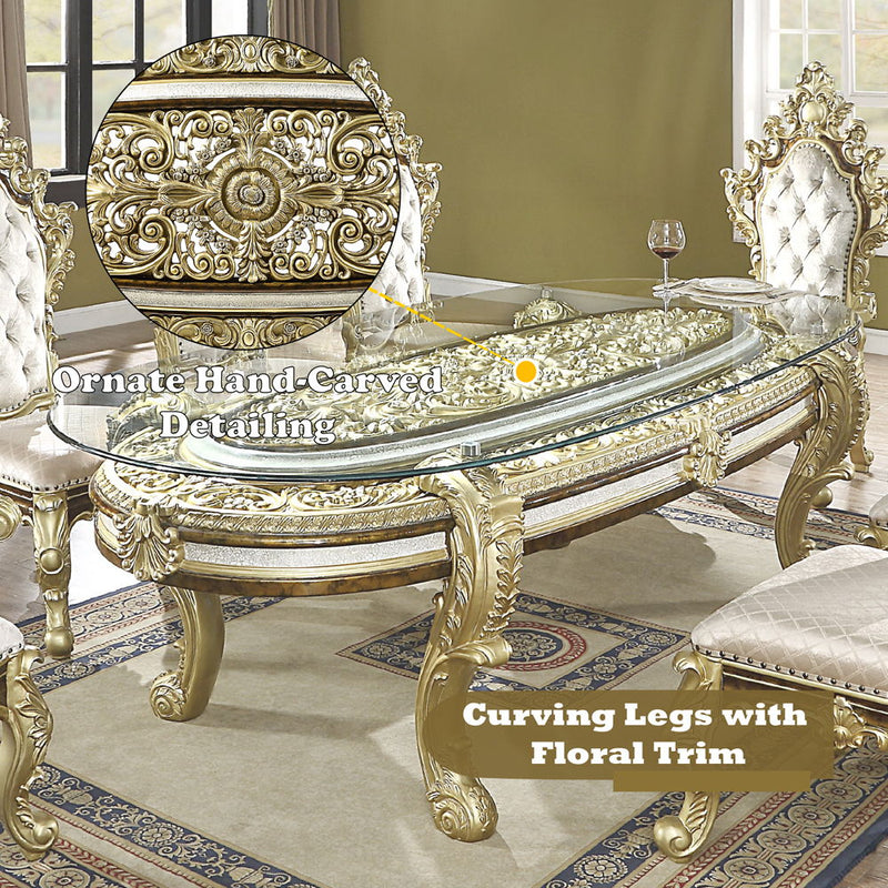 Desiderius - Dining Table - Antique Gold & Hand-Painted Brown