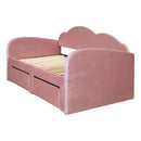 Upholstered Daybed With Cloud-Shaped Backrest, Trundle & 2 Drawers And USB Ports
