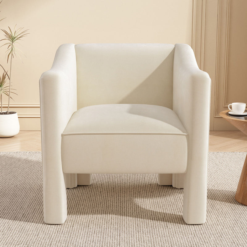Barrel Accent Chair With Enclosed Arms