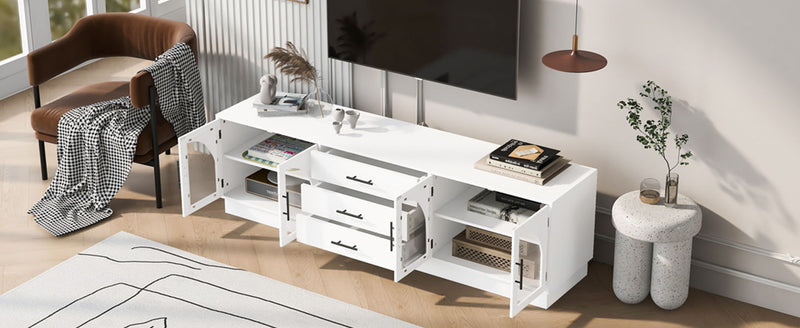 Modern Minimalist TV Stand For TVs Up To 75" With Adjustable Shelves