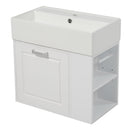 Modern Wall Mounted Bathroom Vanity With Sink, Soft Close Drawer, Adjustable Shelf, Toilet Paper Holder
