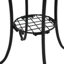 Ceramic Tile And Iron Patio Side Table With Shelf