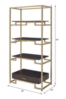 Yumia - Bookshelf - Gold & Clear Glass - Atlantic Fine Furniture Inc