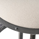 Industrial Modern Upholstered Adjustable Height Swivel Barstool - Beige