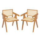 Chandigarh Arm Dining Chair With Natural Cane Design (Set of 2)