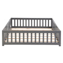 Solid Floor Bed With Door And Fence For Children