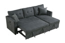 Sectional Sofa Bed L Shaped Sofa Couch Bed With USB Port, Reversible Chaise With Storage