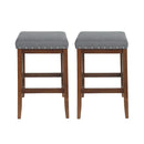 Upholstered Bar Stool With Nailhead Trim And X Frame Design (Set of 2) - Charcoal