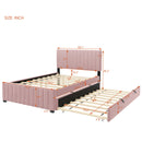 Elegant Upholstered Platform Bed With Twin Size Trundle