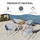 2 Pack Lounge Chair Set & Folding Square Table